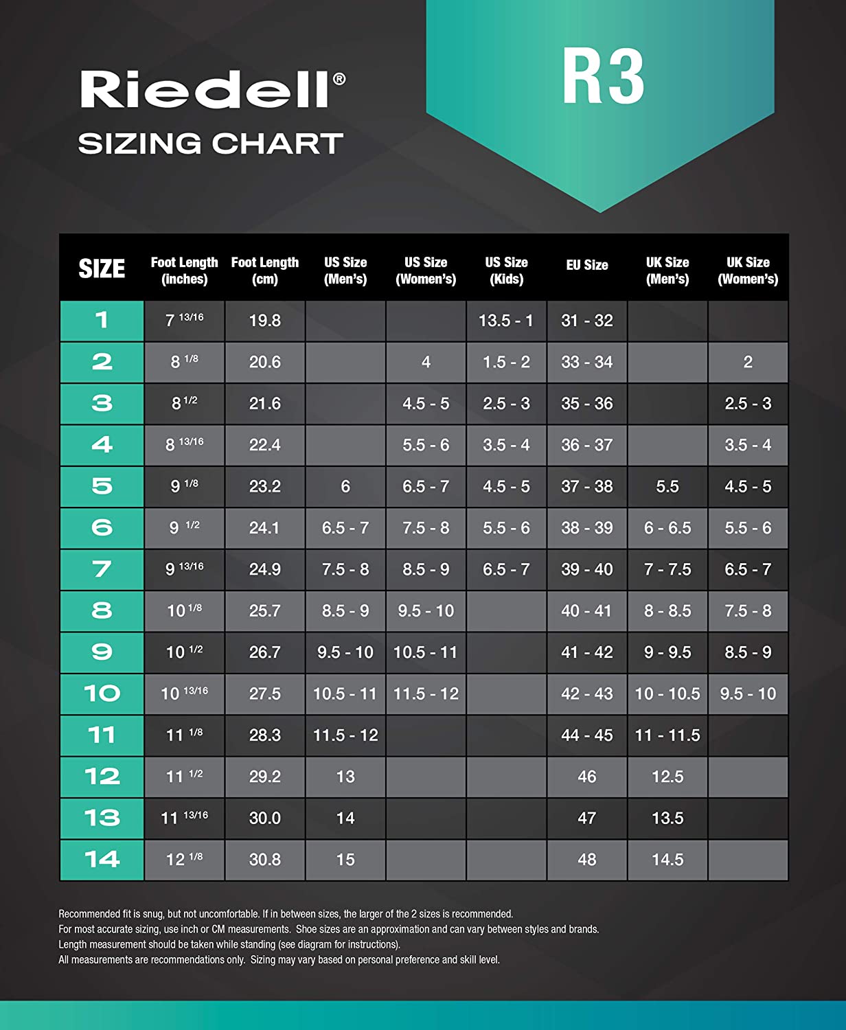 Size Charts  Chart it All