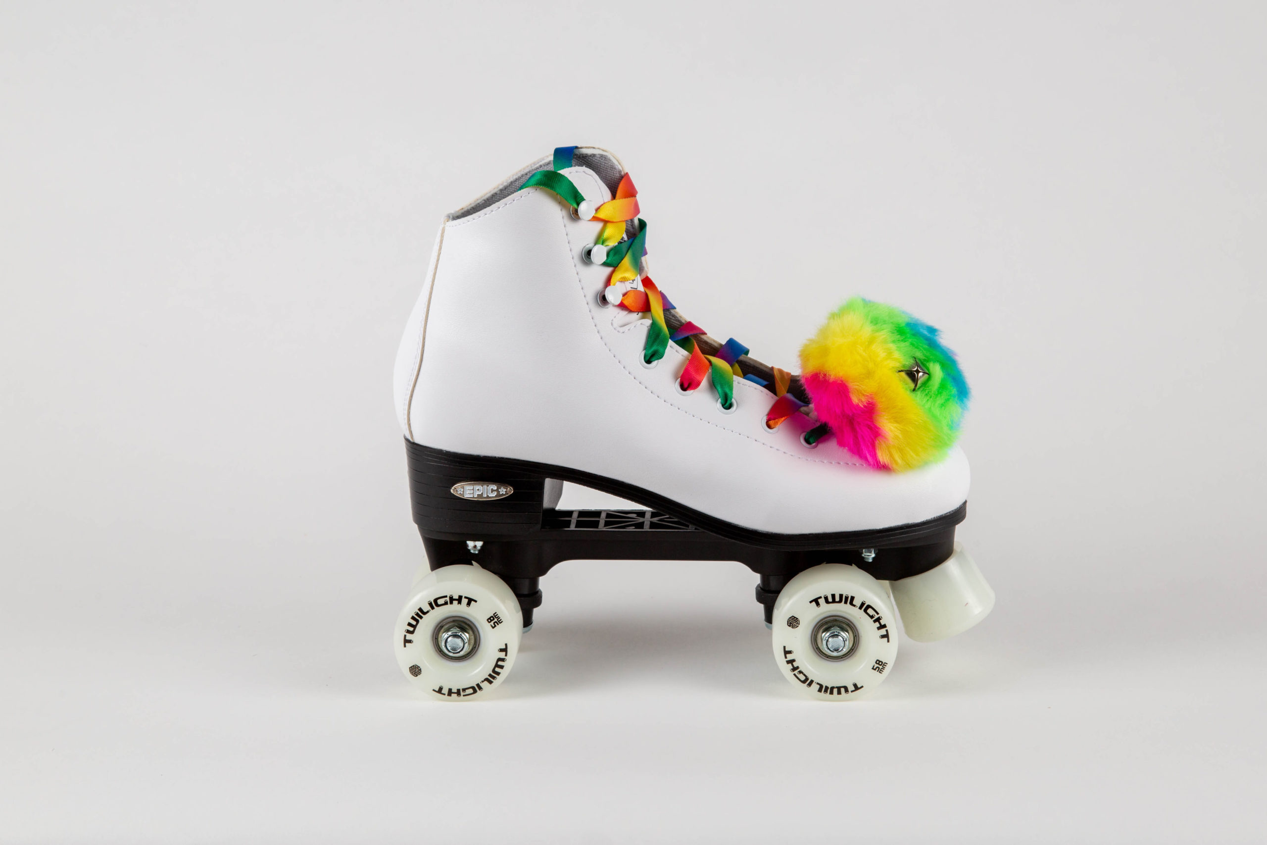 Roller Skate Pom Poms with Bell Variety of Colors Sold As A Pair 