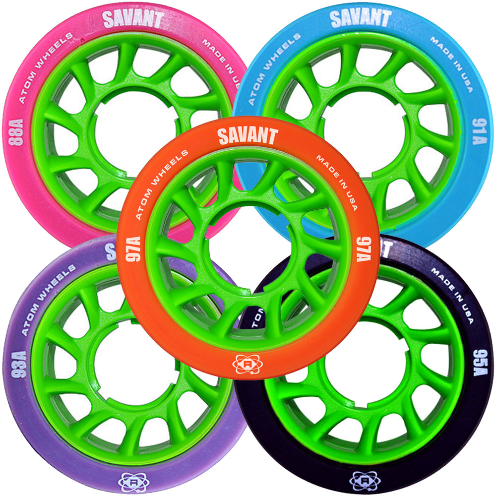 New Atom Poison Savant Wheels 4 Pack Roller Derby Roller Skating FREE SHIPPING 