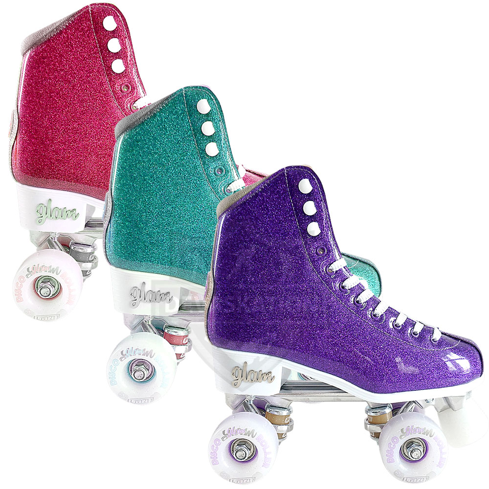 size 1 Details about   CRAZY Skates Disco Glam Purple and Gold Glitter Kids Roller Skates Jr