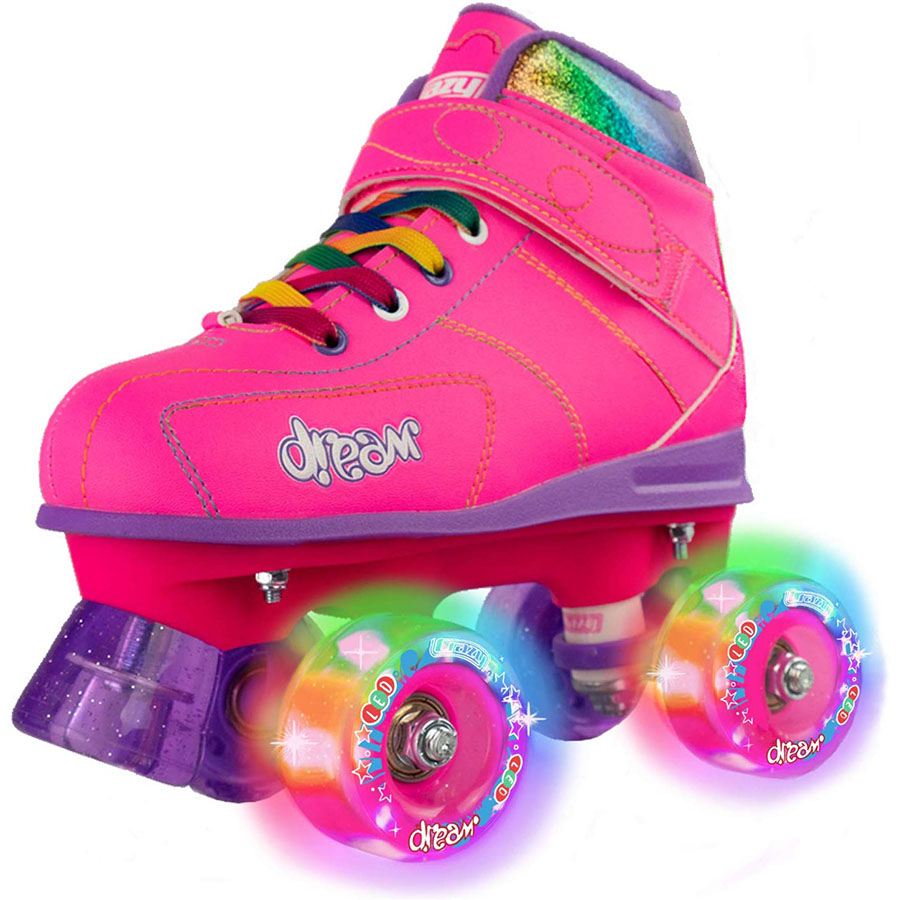 Youth Kid Size 2 Details about   CRAZY Skates Disco Glam Teal and Pink Glitter Roller Skates Jr 
