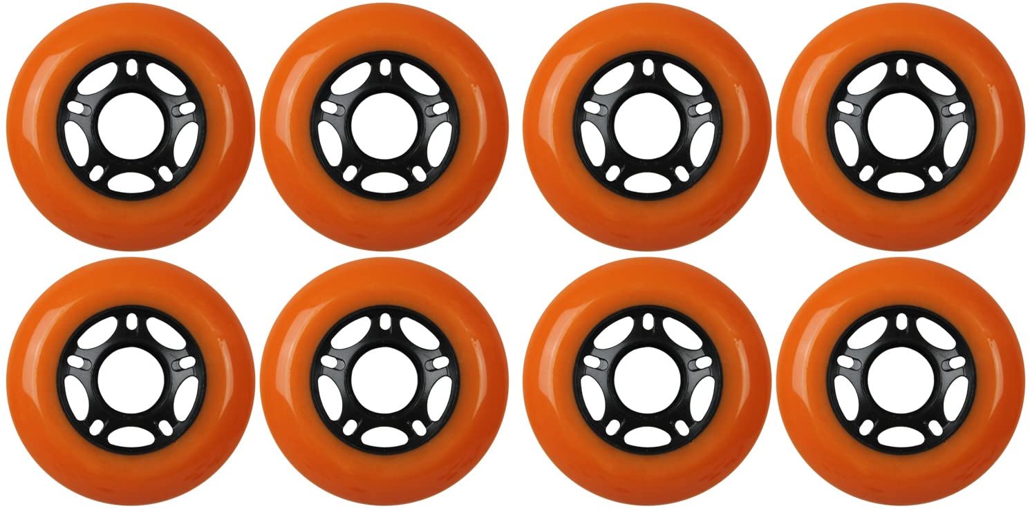 80mm 89A Orange HILO SET Rollerblade Hockey Outdoor Inline Skate Wheels 72mm 