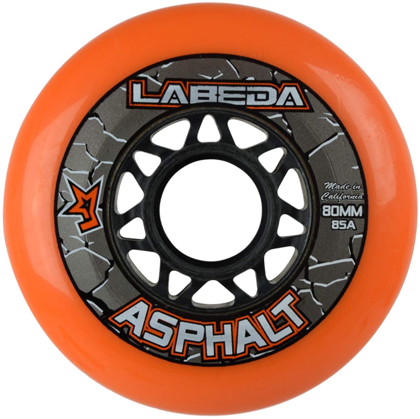 Labeda 8 Gripper Asphalt Outdoor Roller Hockey Wheels Orange 80Mm 