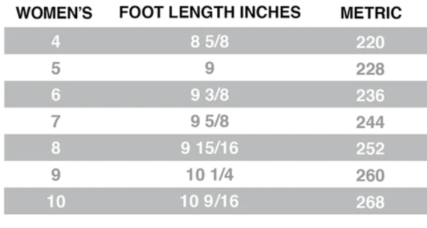 Jackson Womens High Top Quad Skate Boot Size Chart