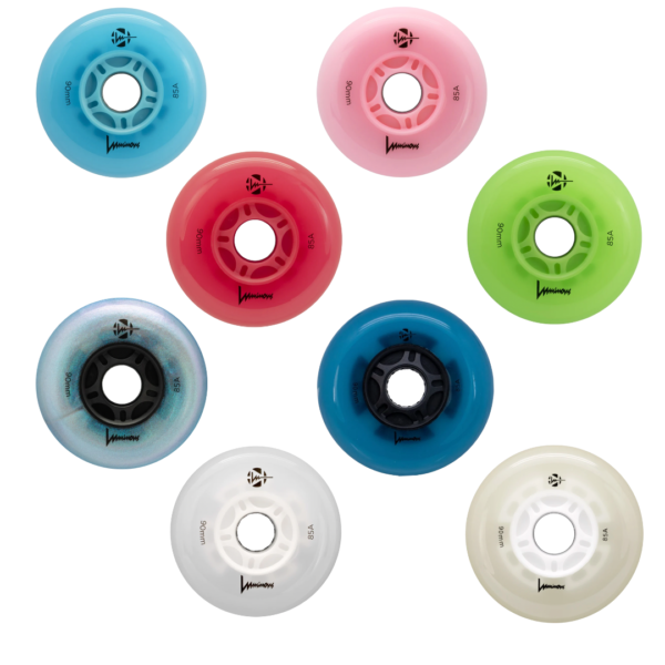 Luminous LED Inline Skate Wheels 90mm all colors